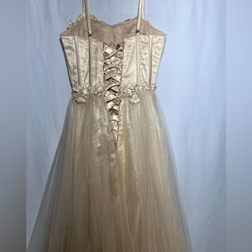 Lavetir Champagne 3D Floral Corset Top Dress | S NWT - Picture 7 of 16